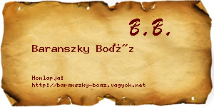 Baranszky Boáz névjegykártya
